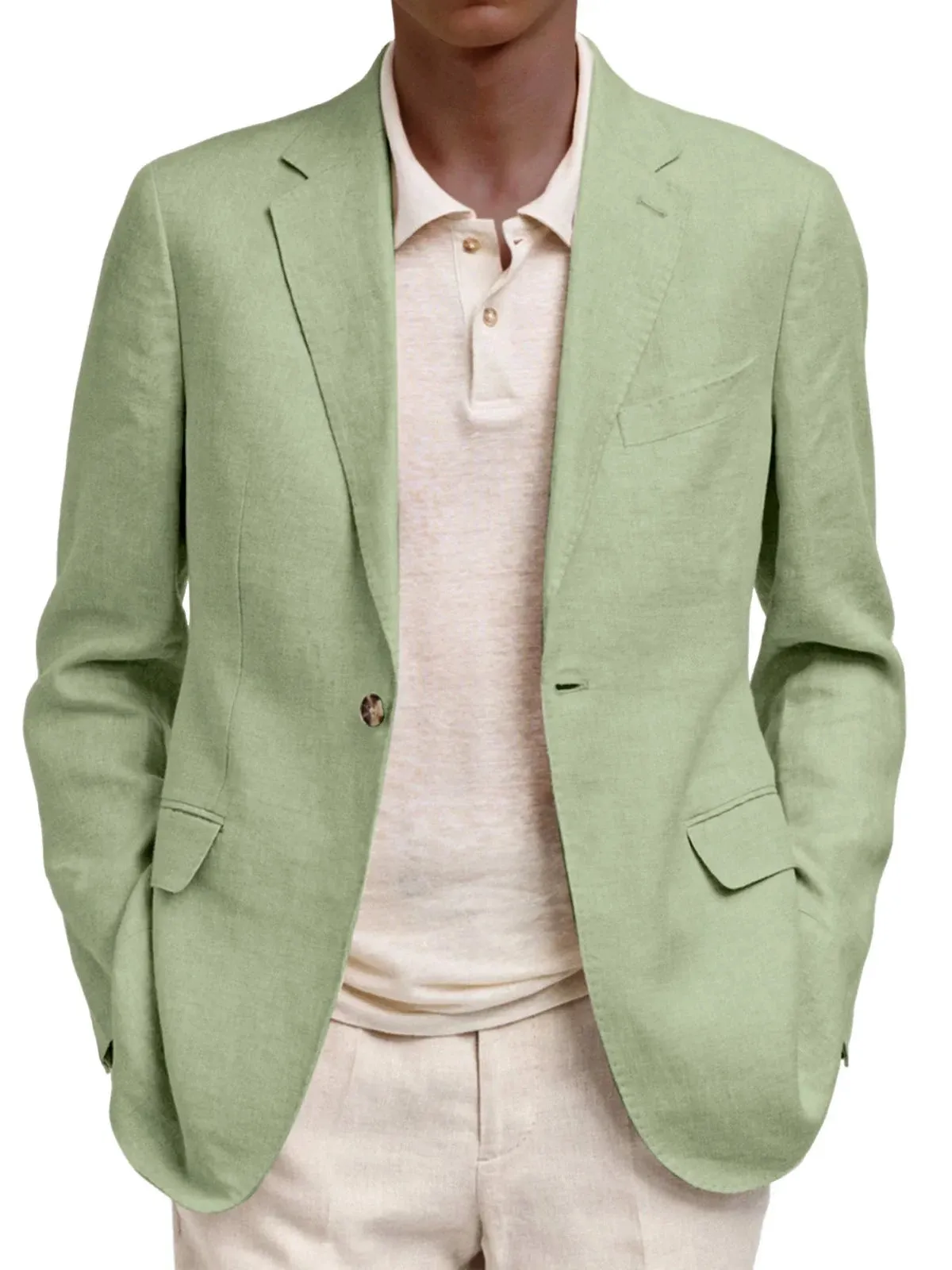 Leisure Men's Long Sleeve Lapel Pocket Business Suit Coat sold by ChicSew product image thumbnail 3