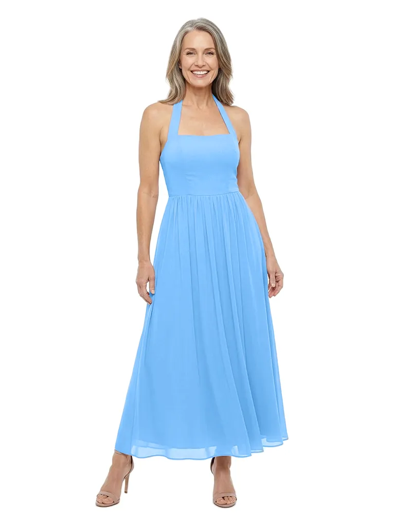 ChicSew Halter Sleeveless Chiffon A-Line Ankle Length Romantic Mother of the Bride Dress sold by ChicSew product image thumbnail 5
