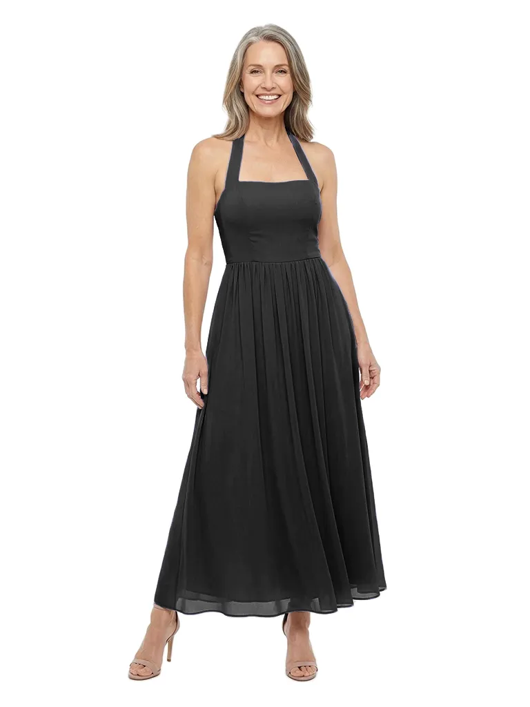 ChicSew Halter Sleeveless Chiffon A-Line Ankle Length Romantic Mother of the Bride Dress sold by ChicSew product image thumbnail 4