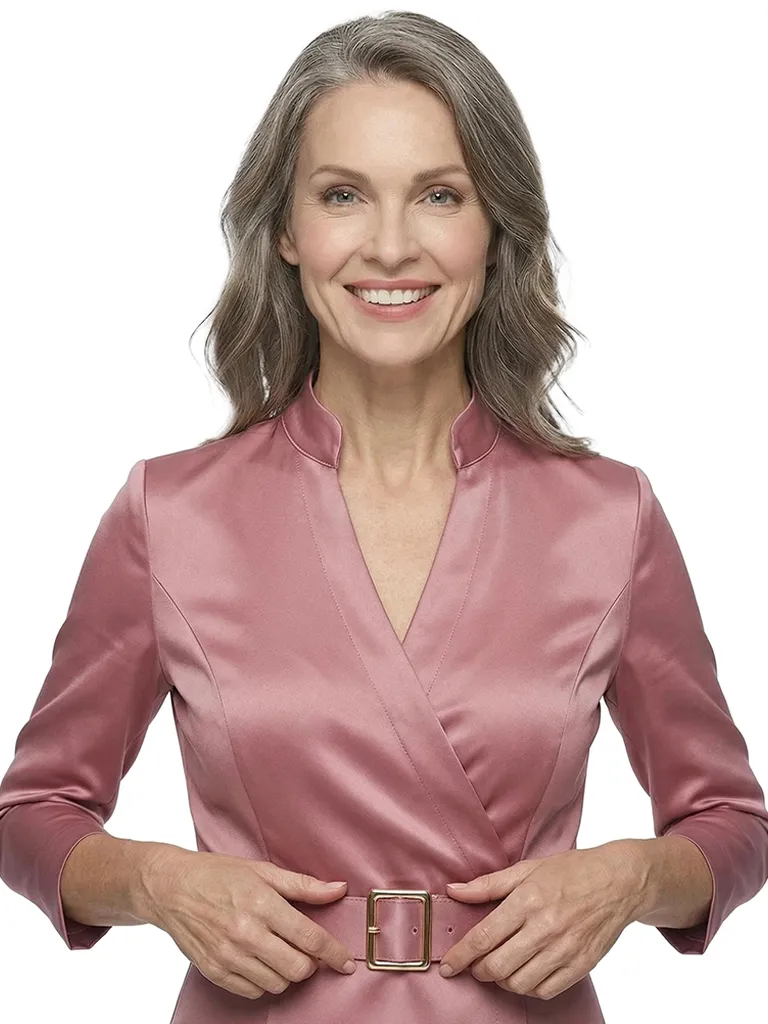 ChicSew V-Neck 3/4 Sleeve Satin Sheath Knee Length Fancy Mother of the Bride Dress sold by ChicSew product image thumbnail 2