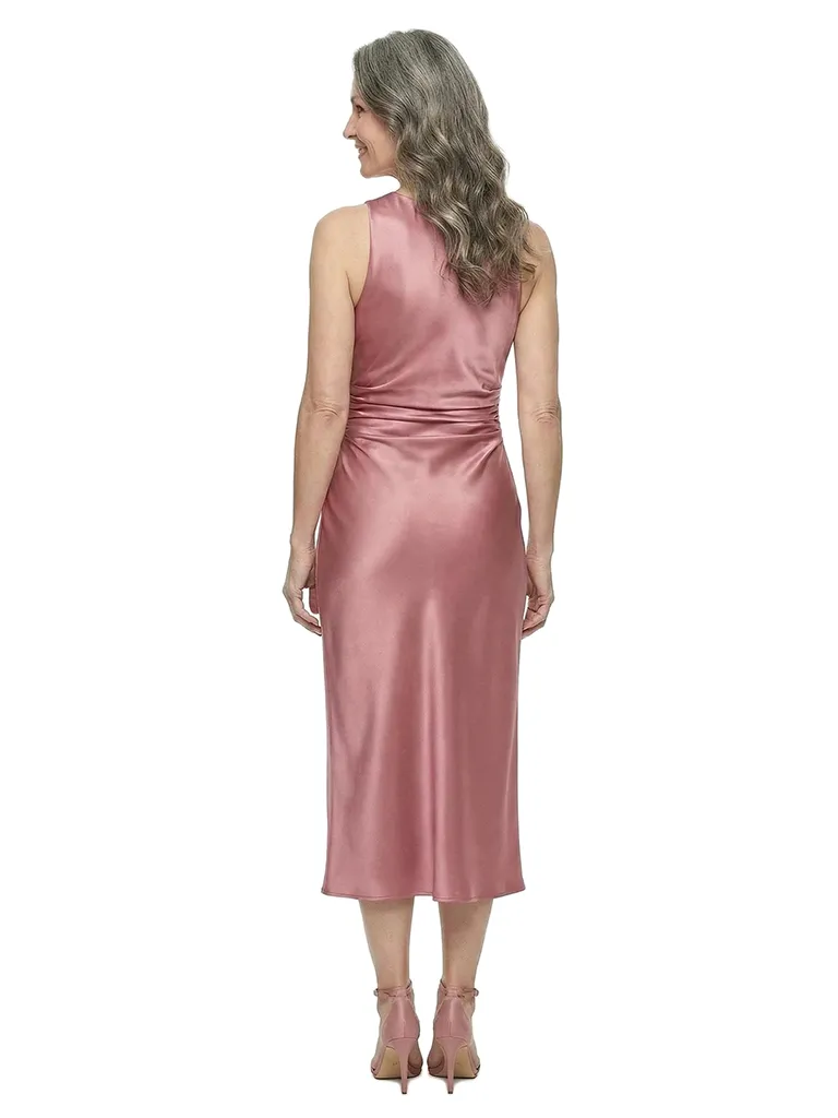 ChicSew Jewel Sleeveless Satin Tea Length Sophisticated Mother of the Bride Dress sold by ChicSew product image thumbnail 3