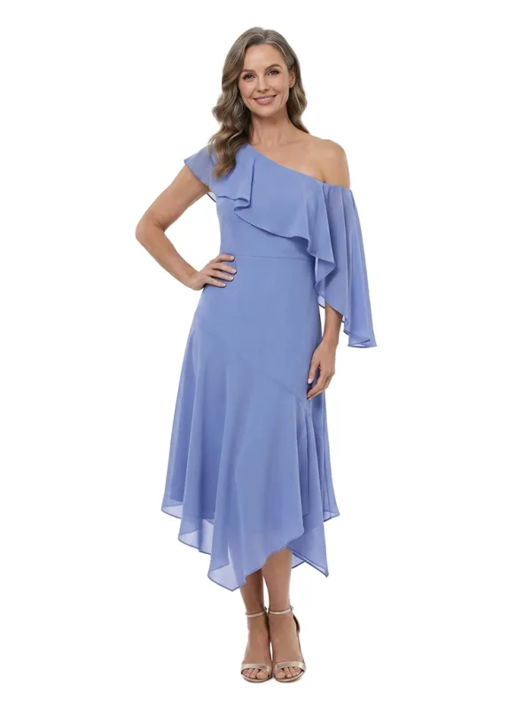 ChicSew Asymmetrical Ruffle Chiffon Sheath Tea-Length Mother Of The Bride Dress made by ChicSew