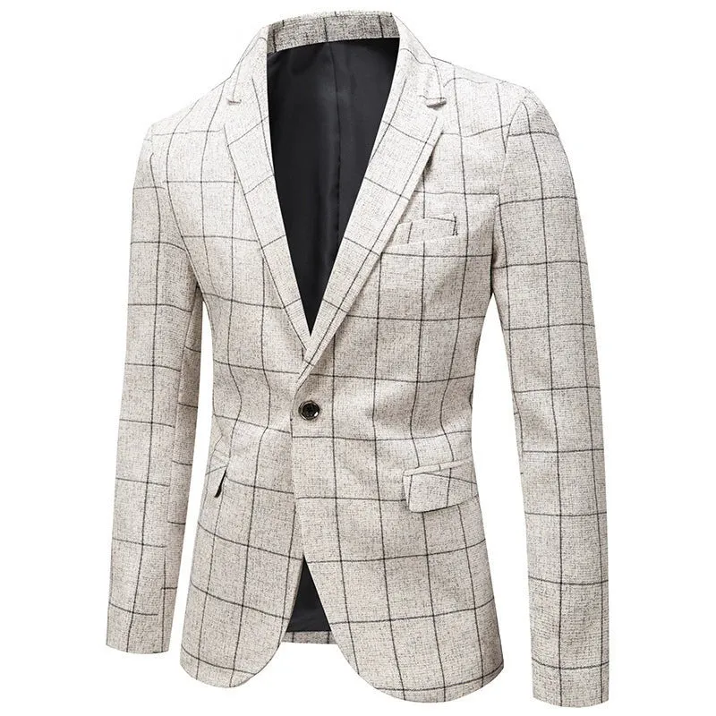 White Casual Collar Coat Jacket Slim Button Small Suit Strips Single Jacket made by ChicSew