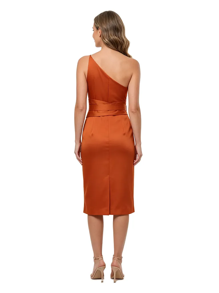 ChicSew One Shoulder Satin Knee-Length Ruched Sheath Mother of the Bride Dress sold by ChicSew product image thumbnail 3