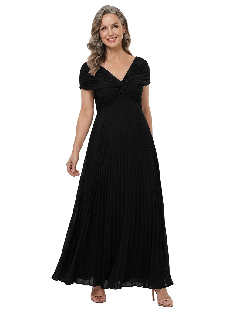 ChicSew V-Neck Pleats Chiffon A-Line Floor-Length Mother Of The Bride Dress sold by ChicSew product image thumbnail 4
