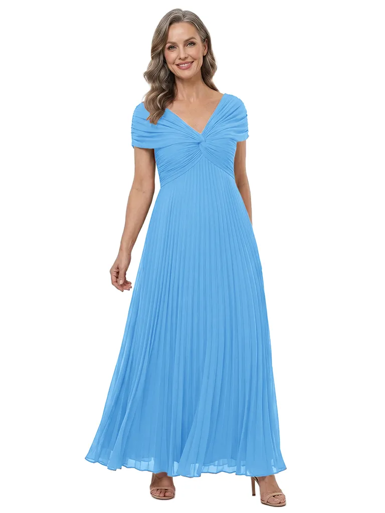 ChicSew V-Neck Pleats Chiffon A-Line Floor-Length Mother Of The Bride Dress sold by ChicSew product image thumbnail 5