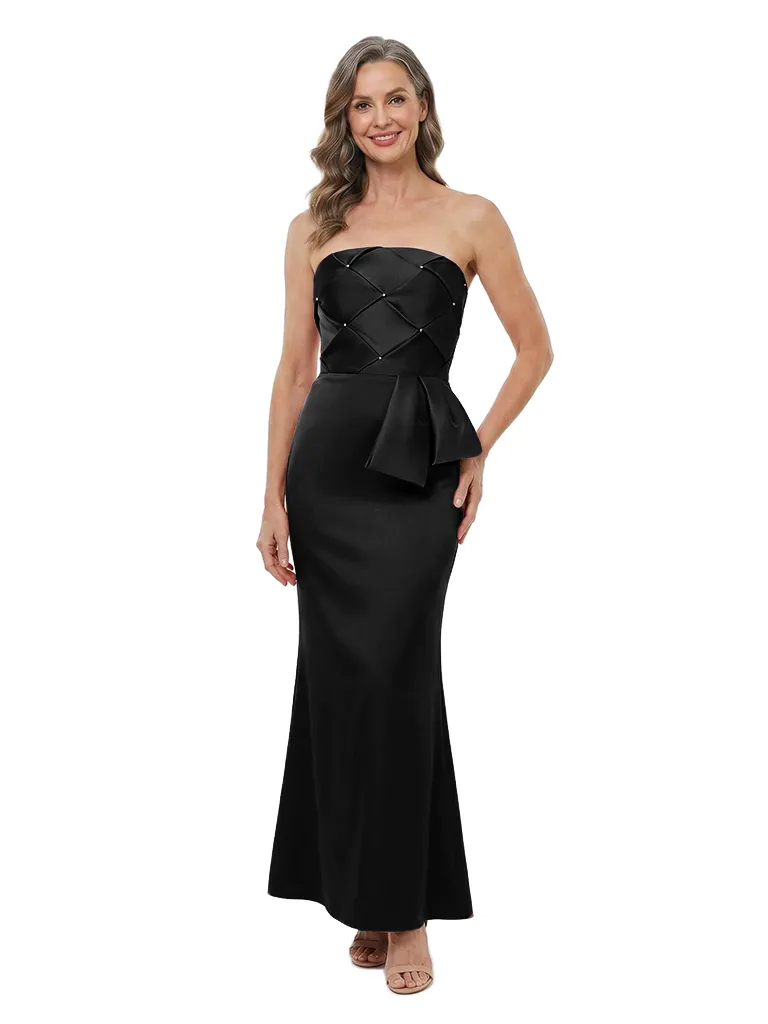 ChicSew Straight Across Mermaid Ruffle Satin Floor-Length Mother of the Bride Dress sold by ChicSew product image thumbnail 4
