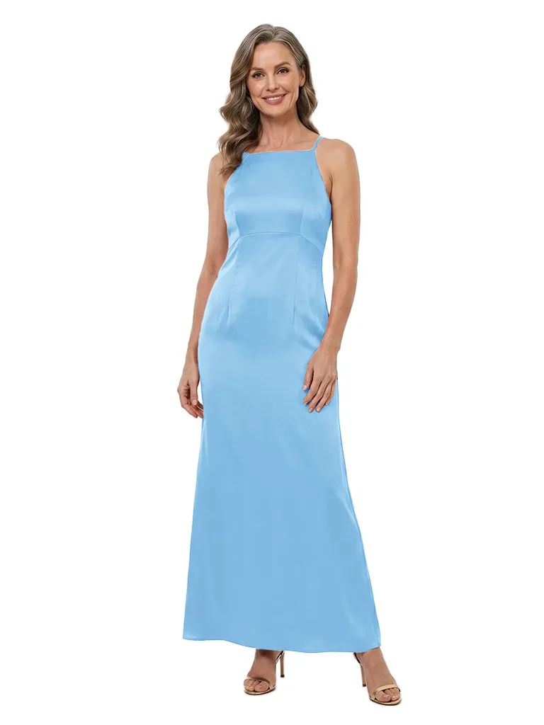 ChicSew Beautiful Spaghetti Straps Sheath Mother Of The Groom Dresses Satin Sleeveless Formal Gown sold by ChicSew product image thumbnail 5