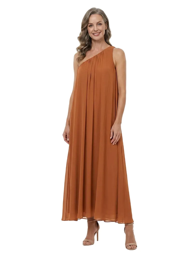 ChicSew One Shoulder Sleeveless Flowy Chiffon Ankle-Length A-Line Mother of the Bride Dress sold by ChicSew
