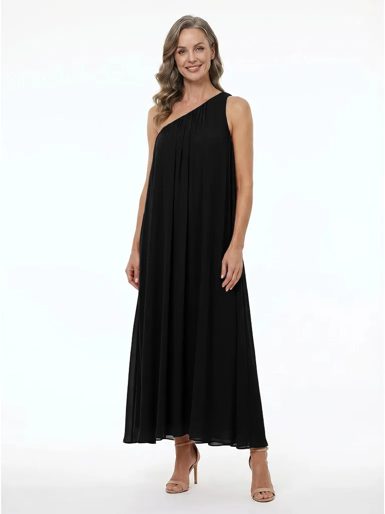 ChicSew One Shoulder Sleeveless Flowy Chiffon Ankle-Length A-Line Mother of the Bride Dress sold by ChicSew product image thumbnail 4