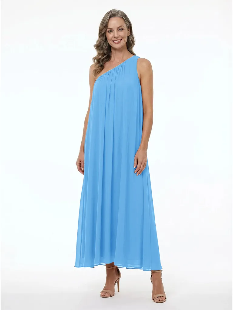 ChicSew One Shoulder Sleeveless Flowy Chiffon Ankle-Length A-Line Mother of the Bride Dress sold by ChicSew product image thumbnail 5