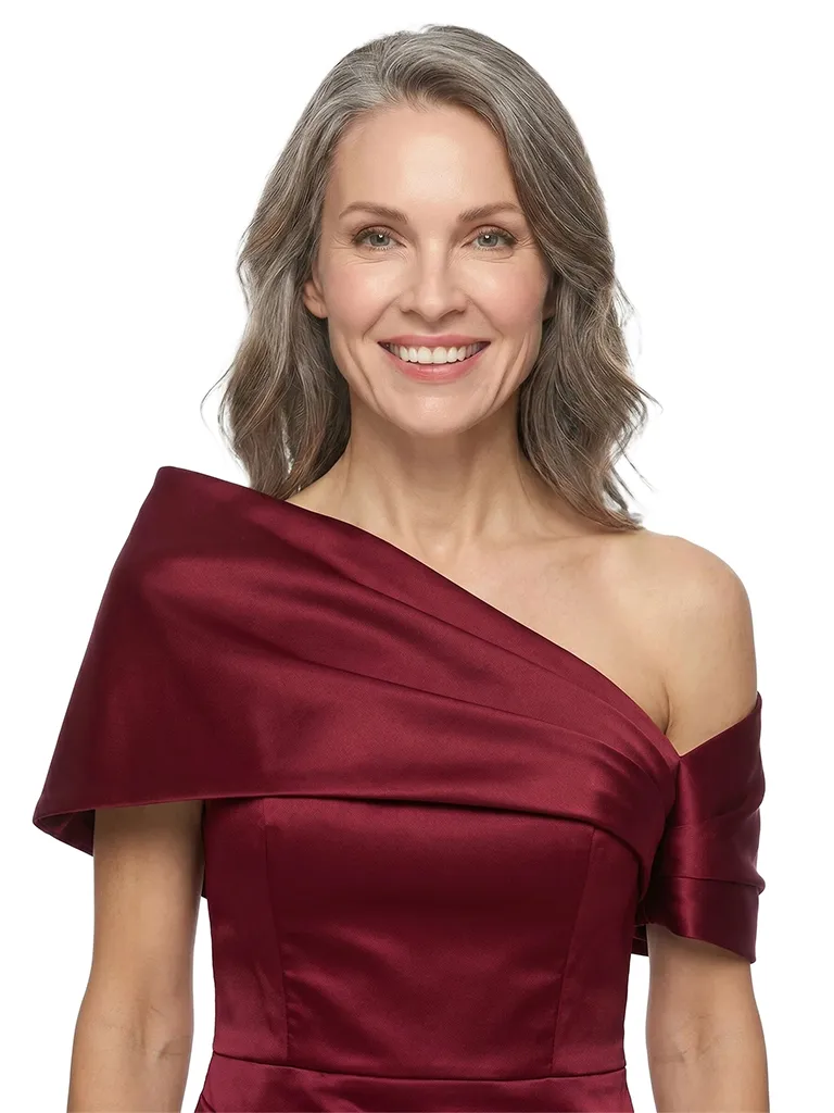 ChicSew Cape Sleeves Ruched Satin Ankle-Length Sheath Mother of the Bride Dress sold by ChicSew product image thumbnail 2