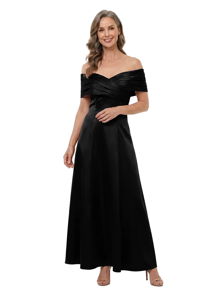 ChicSew Off The Shoulder Satin Ankle Length A-Line Mother of the Bride Dress sold by ChicSew product image thumbnail 4