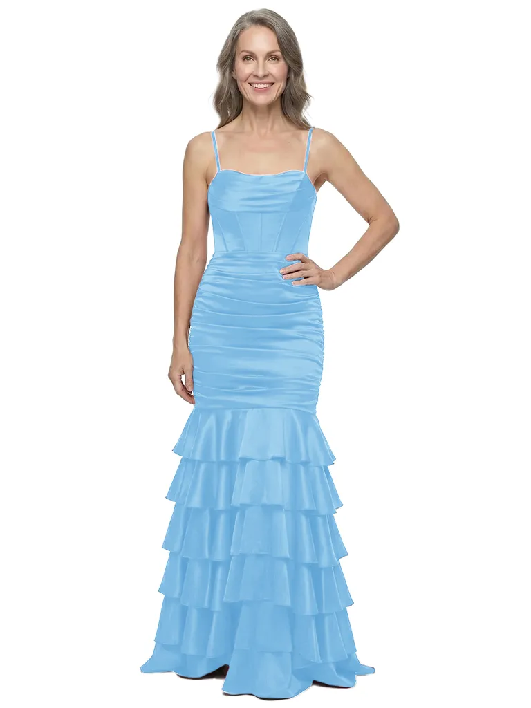 ChicSew Spaghetti Straps Boning Satin Floor-Length Mermaid Mother of the Bride Dress sold by ChicSew product image thumbnail 5