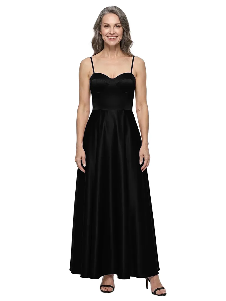 ChicSew Spaghetti Straps Sweetheart Soft Satin Floor-Length A-Line Mother of the Bride Dress sold by ChicSew product image thumbnail 4