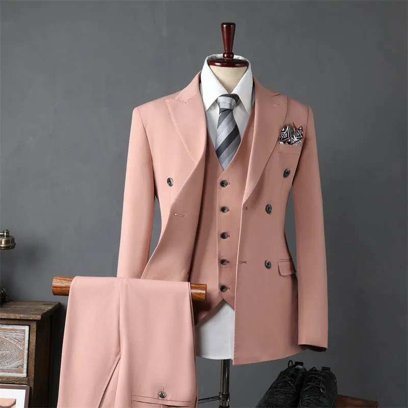 Classic 3 Piece Men's Suit with Regular Fit and Sophisticated Peak Lapel made by ChicSew