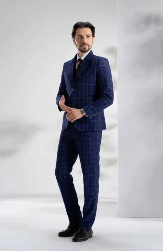Elegant Classic 3 Piece Men's Suit with Regular Fit and Sophisticated Peak Lapel made by ChicSew