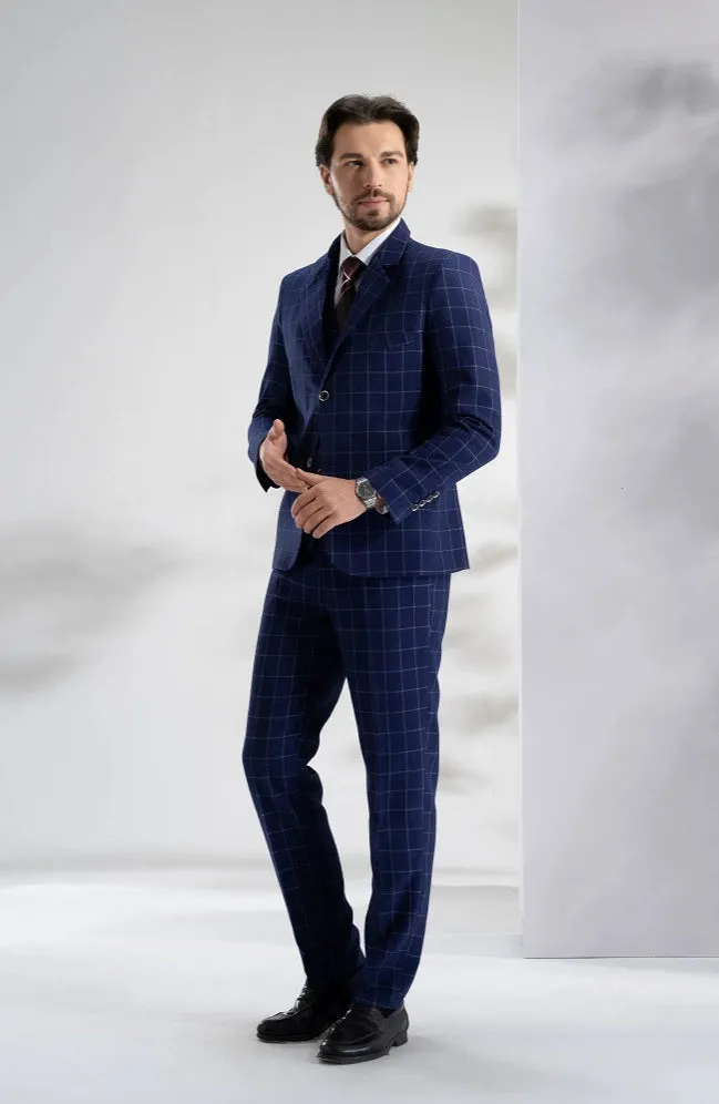 Elegant Classic 3 Piece Men's Suit with Regular Fit and Sophisticated Peak Lapel sold by ChicSew