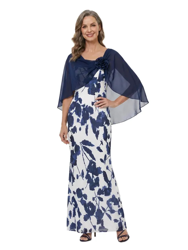 ChicSew Beautiful Chiffon Sheath Floor-Length Mother Of The Bride Dresses With Capelet made by ChicSew