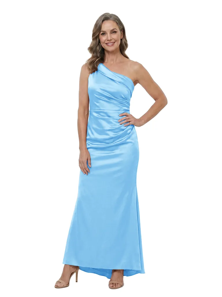 ChicSew Elegant One Shoulder Satin Sheath Mother Of The Bride Dresses Modern Ruched Design sold by ChicSew product image thumbnail 5