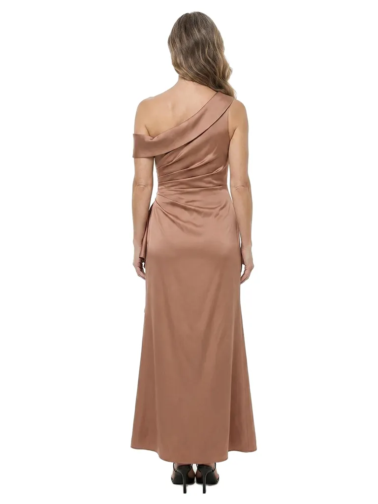 ChicSew Asymmetrical Straps Satin Ruched Mother Of The Bride Gowns Ruffle Side Slit Sheath Gown sold by ChicSew product image thumbnail 3
