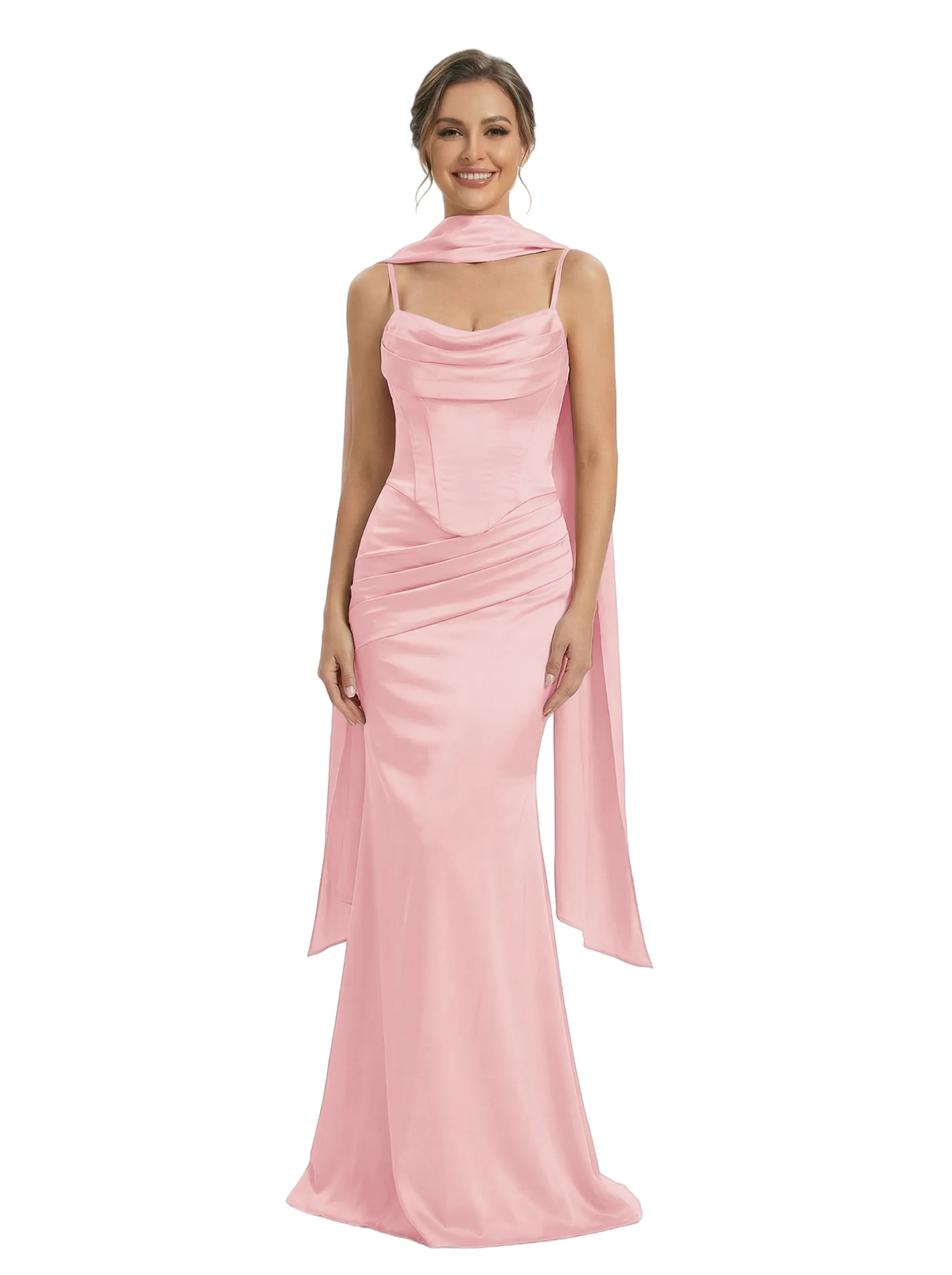 Chicsew Matching color Stretch Satin Scarf sold by ChicSew product image thumbnail 5