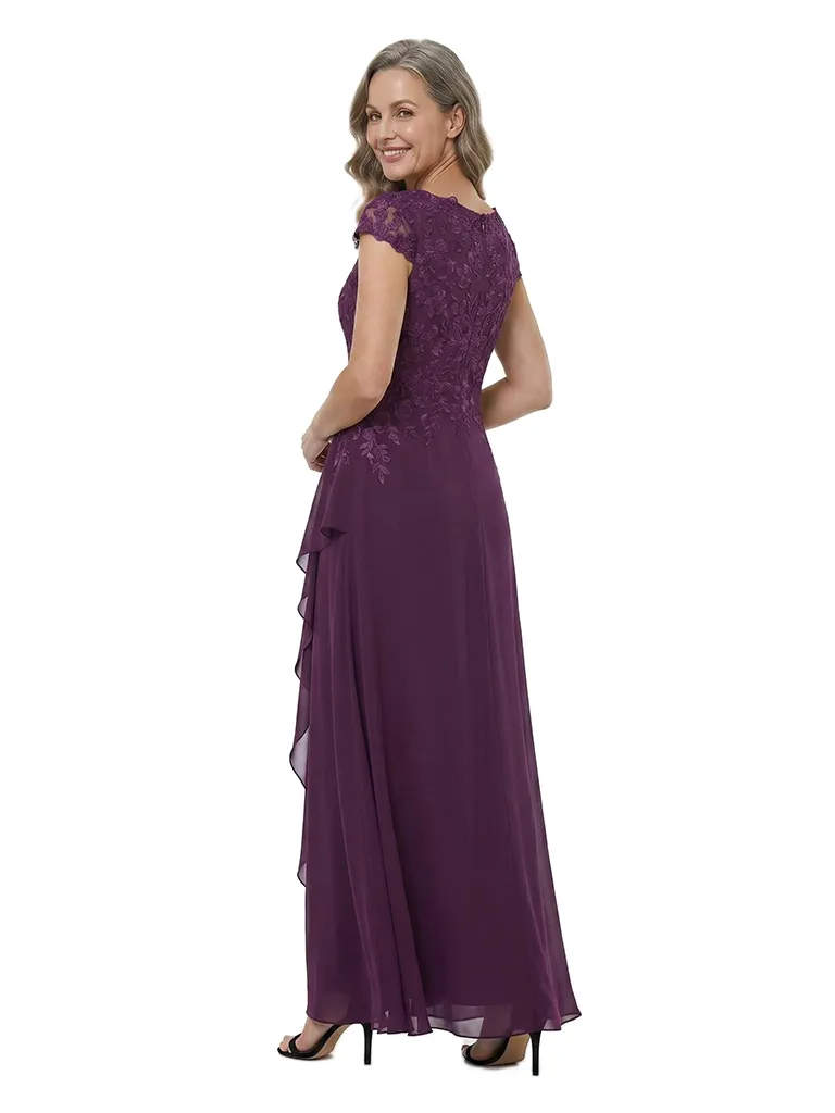 ChicSew V-Neck Cap Sleeve Ruffle Chiffon A-Line Mother of the Bride Dress sold by ChicSew product image thumbnail 3