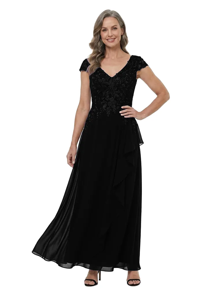 ChicSew V-Neck Cap Sleeve Ruffle Chiffon A-Line Mother of the Bride Dress sold by ChicSew product image thumbnail 4