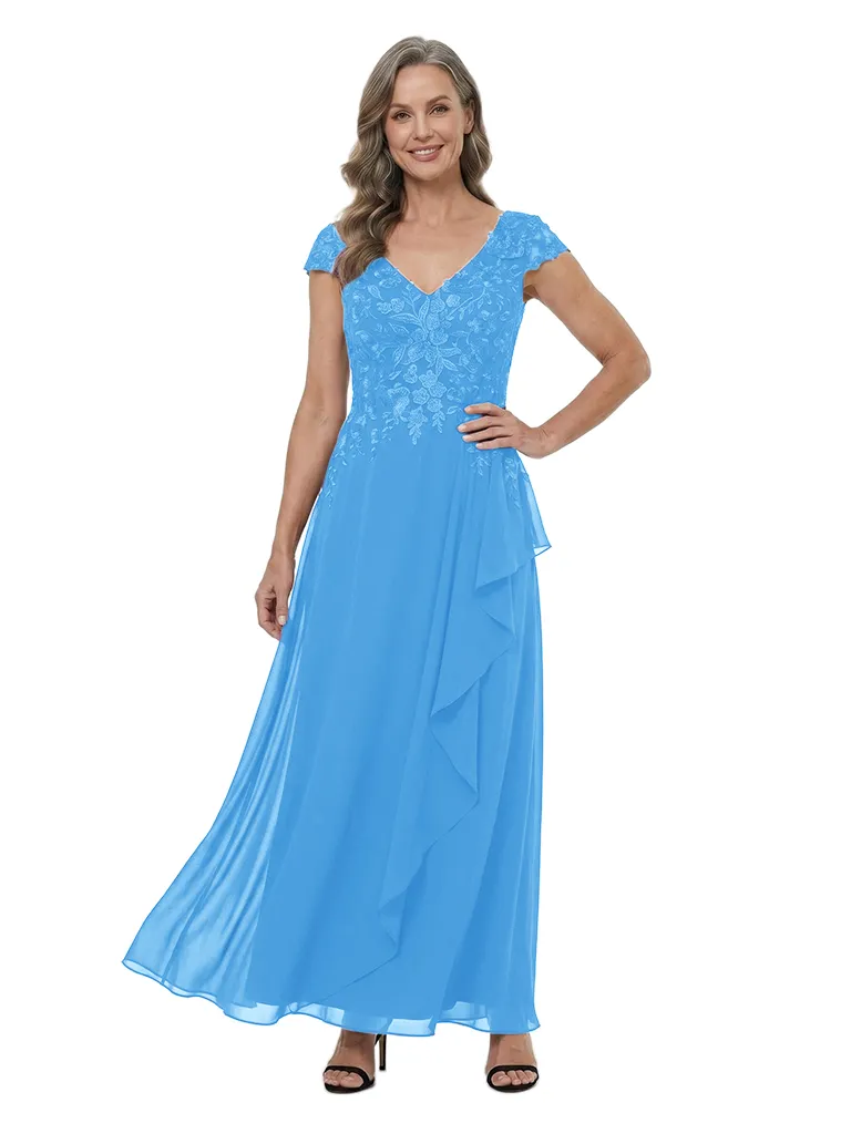 ChicSew V-Neck Cap Sleeve Ruffle Chiffon A-Line Mother of the Bride Dress sold by ChicSew product image thumbnail 5