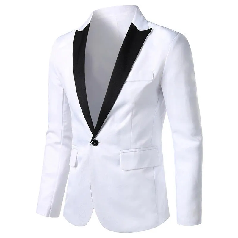 White Classic 1 Piece Men's Suit with Regular Fit and Sophisticated Peak Lapel made by ChicSew