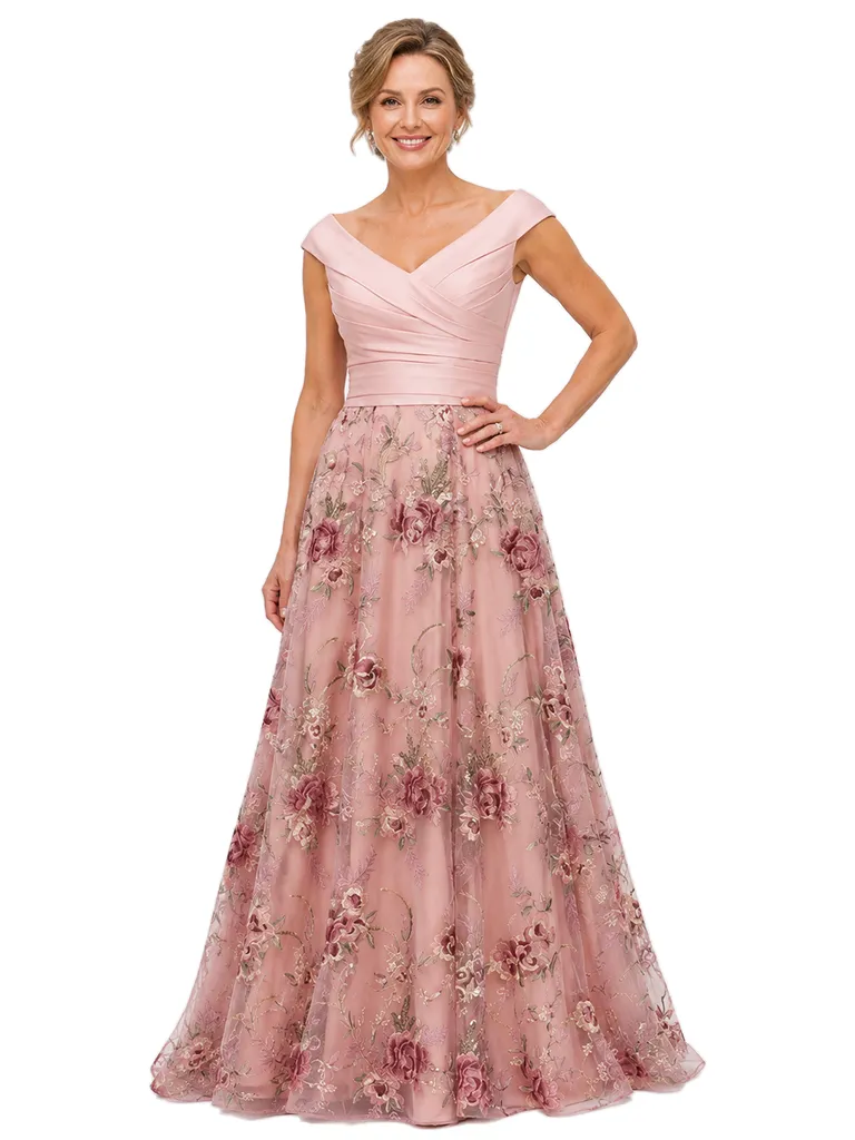 ChicSew Beautiful A-Line Tulle Ruched Floor-Length Mother Of The Bride Dresses sold by ChicSew
