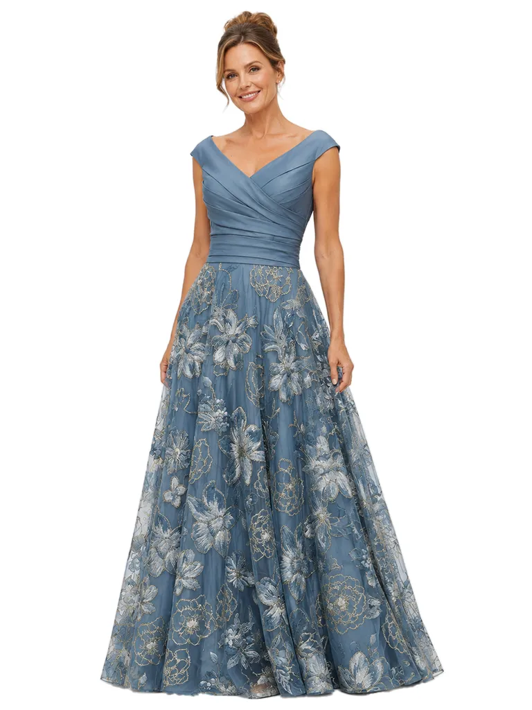 ChicSew Beautiful A-Line Tulle Ruched Floor-Length Mother Of The Bride Dresses sold by ChicSew
