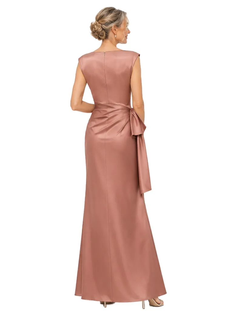 ChicSew Sleeveless Ruched Satin Mermaid Floor Length Mother of the Bride Dress sold by ChicSew product image thumbnail 3
