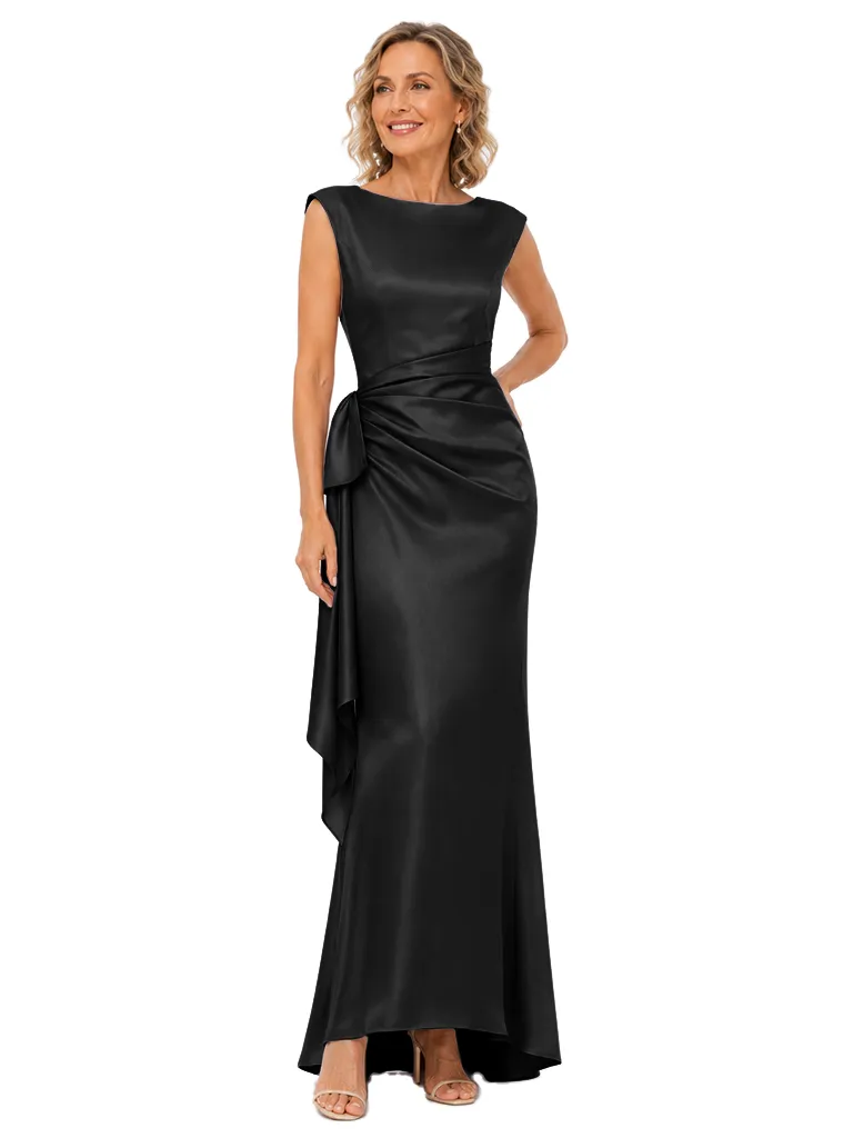 ChicSew Sleeveless Ruched Satin Mermaid Floor Length Mother of the Bride Dress sold by ChicSew product image thumbnail 4