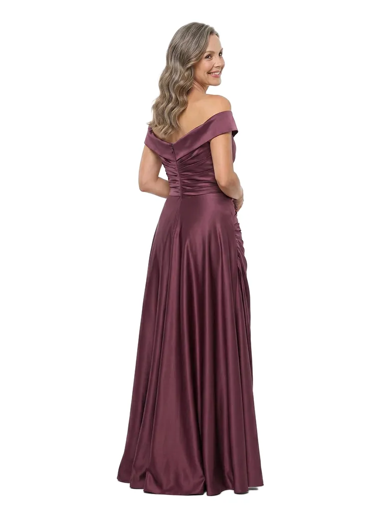 ChicSew Off Shoulder Mermaid Ruched Floor-Length Mother of the Bride Dress sold by ChicSew product image thumbnail 3