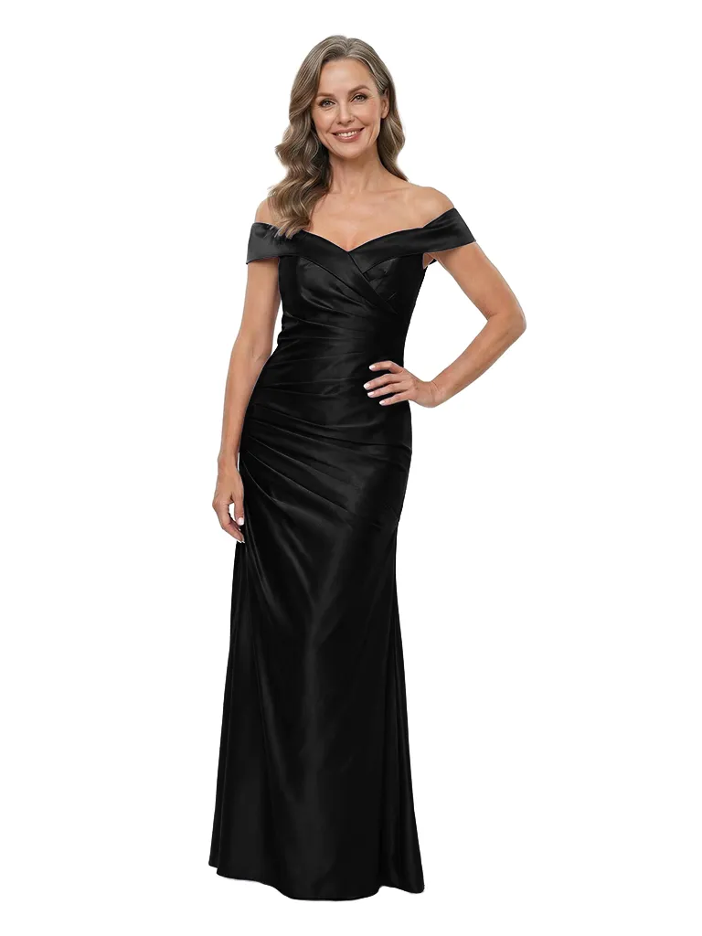 ChicSew Off Shoulder Mermaid Ruched Floor-Length Mother of the Bride Dress sold by ChicSew product image thumbnail 4
