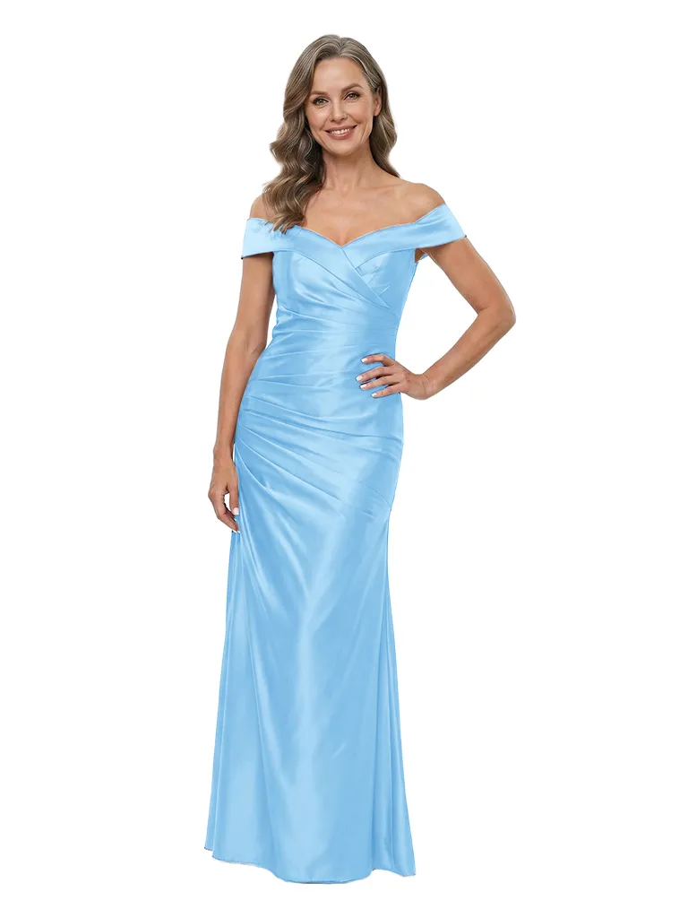 ChicSew Off Shoulder Mermaid Ruched Floor-Length Mother of the Bride Dress sold by ChicSew product image thumbnail 5