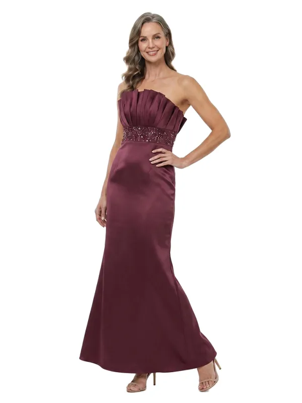 ChicSew Strapless Beaded Satin Mermaid Ankle-Length Mother of the Bride Dress made by ChicSew