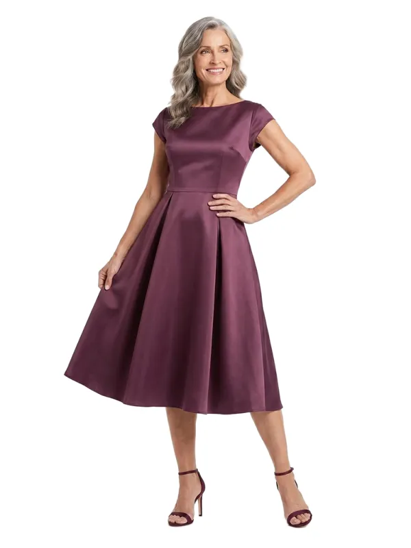 ChicSew Bateau Neck Cap Sleeve A-Line Knee Length Mother Of The Bride Dresses made by ChicSew