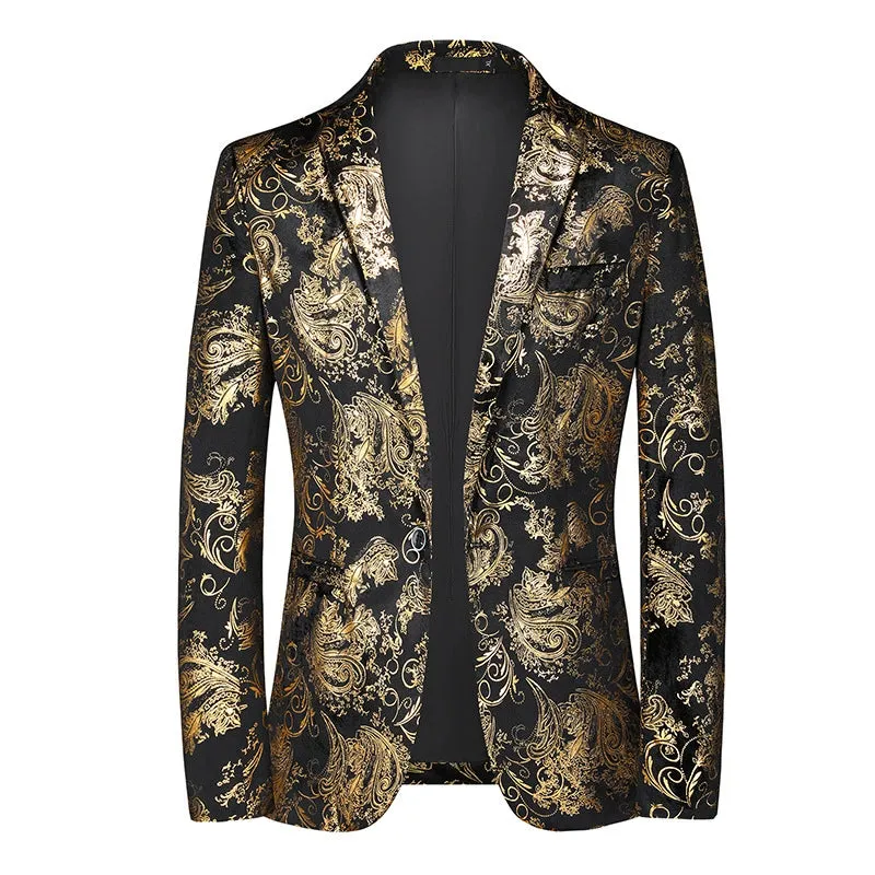 Gold Silver 1 Piece Men's Suit Sequin Jacket made by ChicSew