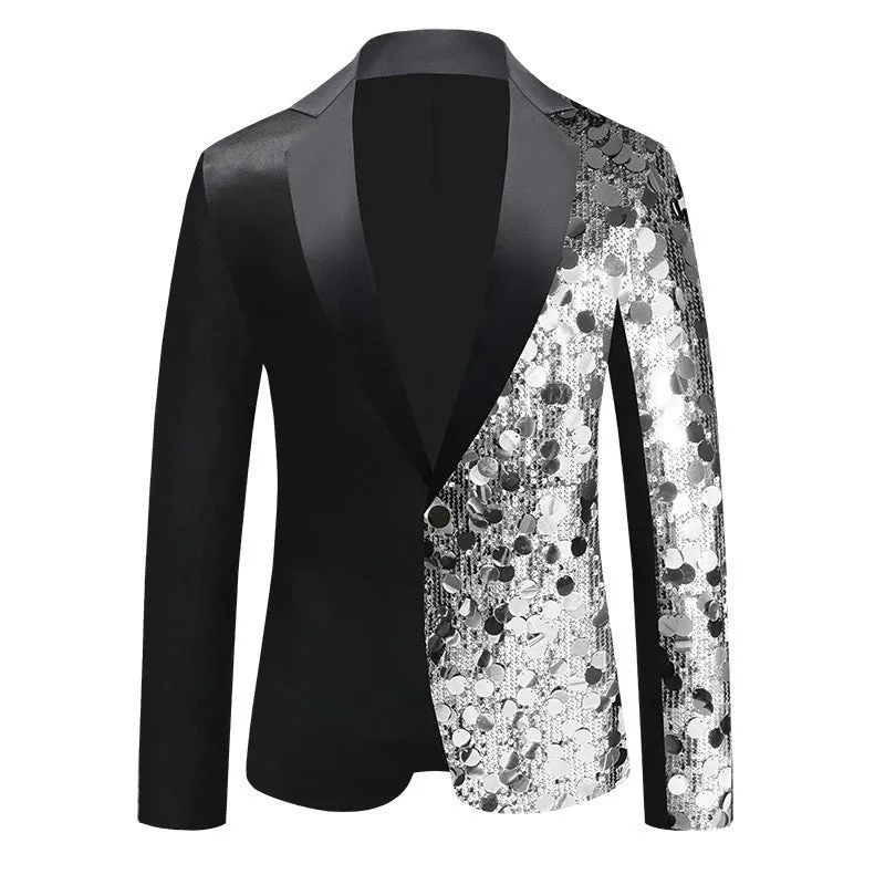 Gold Silver 1 Piece Men's Suit Sequin Jacket sold by ChicSew product image thumbnail 2