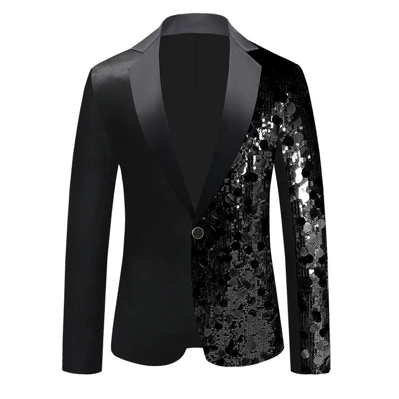 Gold Silver 1 Piece Men's Suit Sequin Jacket made by ChicSew
