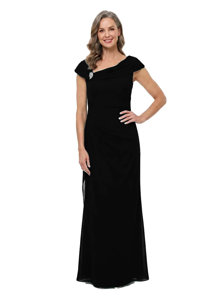 ChicSew Asymmetrical Neck Sheath Chiffon Floor-Length Mother Of The Groom Gowns sold by ChicSew product image thumbnail 4