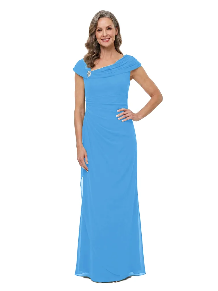 ChicSew Asymmetrical Neck Sheath Chiffon Floor-Length Mother Of The Groom Gowns sold by ChicSew product image thumbnail 5