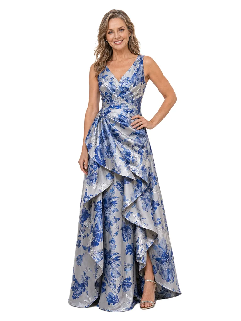 Chicsew Floral V-Neck Ruched Floor-Length A-Line Mother of The Bride Dresses sold by ChicSew product image thumbnail 2