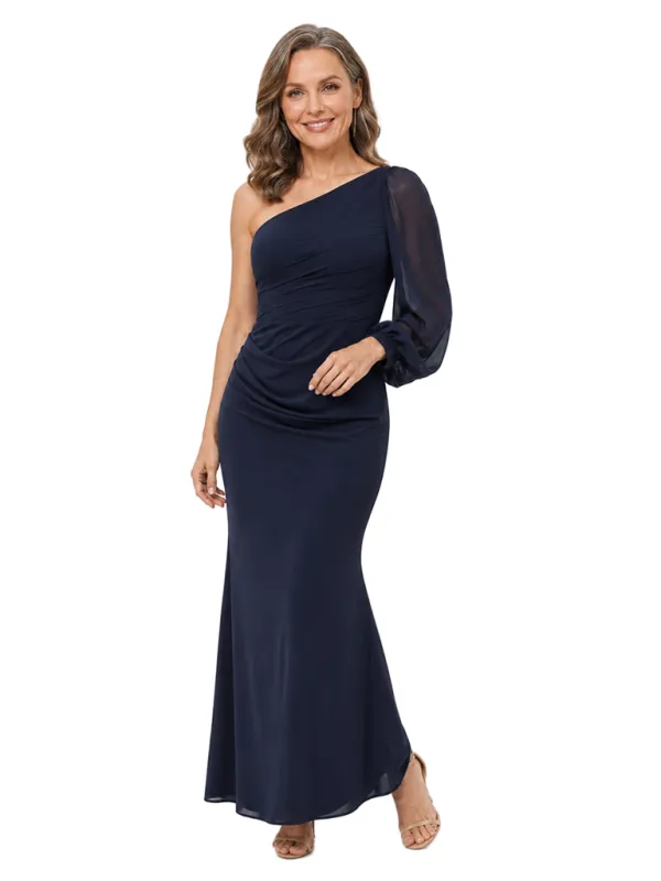ChicSew One Shoulder Long Sleeve Ankle Length Chiffon Formal Mother Of The Bride Dresses made by ChicSew