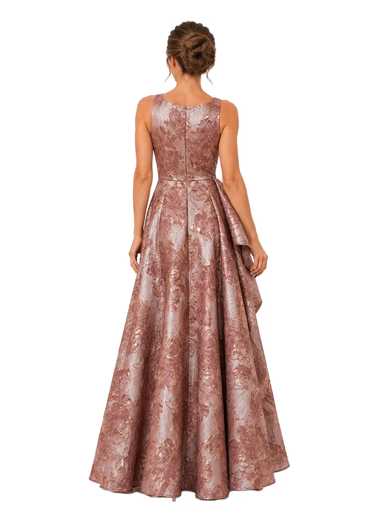 Chicsew Elegant Floral V-Neck Ruched Floor-Length A-Line Mother of The Bride Dress sold by ChicSew product image thumbnail 3