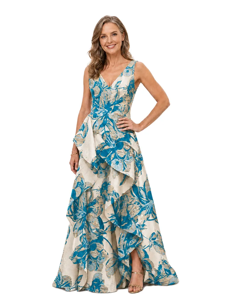 Chicsew Elegant Floral V-Neck Ruched Floor-Length A-Line Mother of The Bride Dresses sold by ChicSew product image thumbnail 5