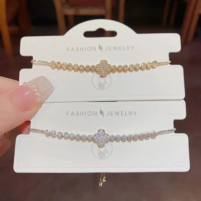 Exquisite Sparkling Zircon Four Leaf Flower Bracelet sold by ChicSew product image thumbnail 2