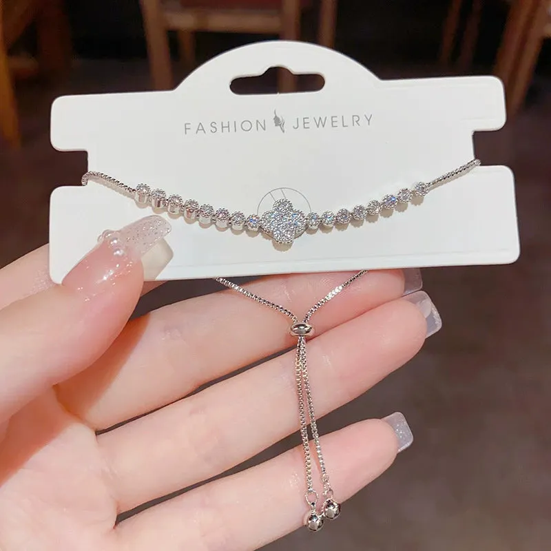 Exquisite Sparkling Zircon Four Leaf Flower Bracelet sold by ChicSew product image thumbnail 3